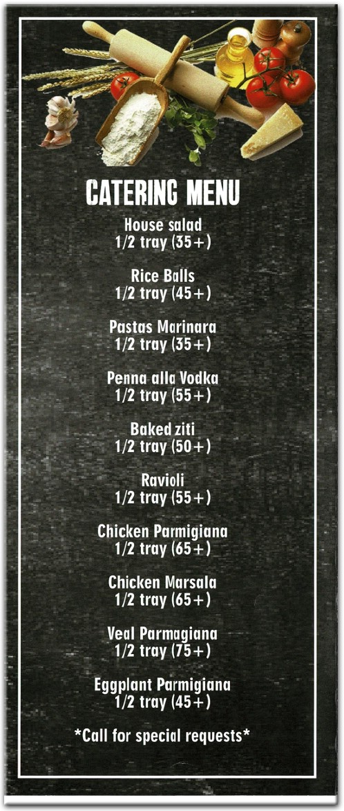 Ciccios Pizza Menu